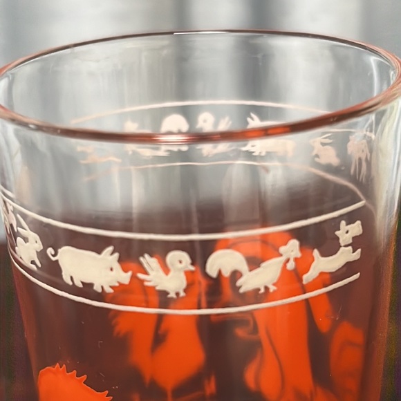 Vintage Kraft Swanky Swig Kid Cup Juice Glass Orange Dogs Roosters - Picture 7 of 11